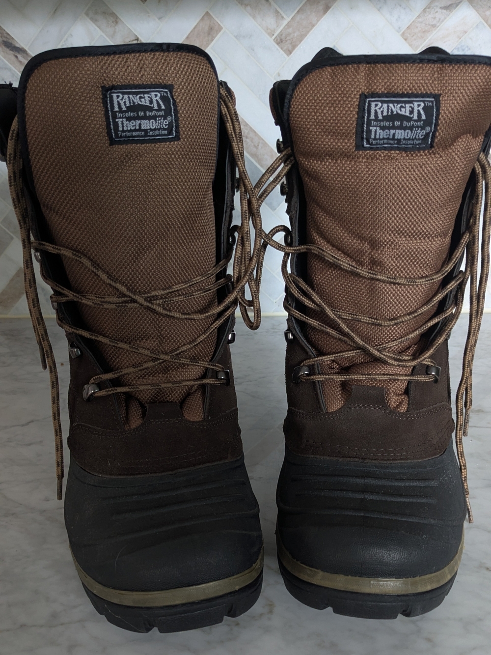 Men's Brown Waterproof Thermolite Winter Boots